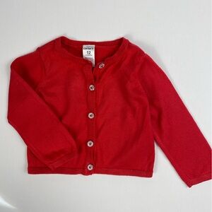 Carter's Red Knit Button-Up Cardigan size 12 Months